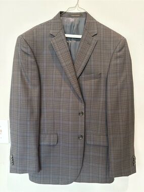 Jos. A. Bank Navy-Gray Plaid Sport Coat 42R
